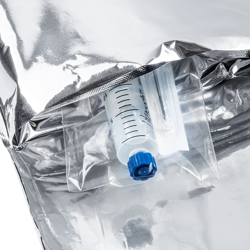 Mushroom Spore Syringe In sterile packaging